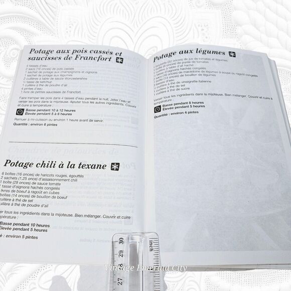 One Step Prep Slow Cooker Recipe Book English & French Language Vintage Booklet - Picture 2 of 7
